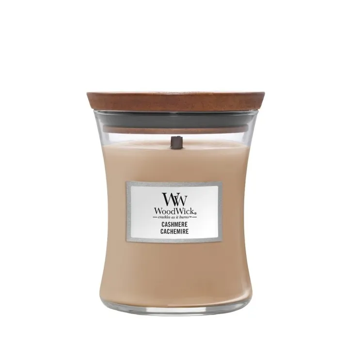 WOODWICK Cashmere – świeca średnia