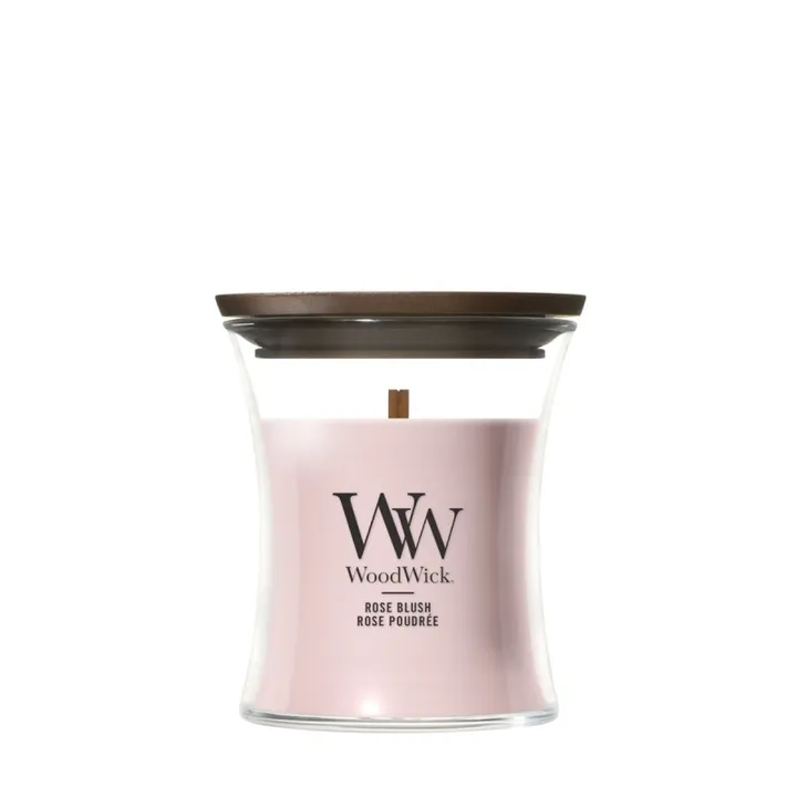 WOODWICK Rose Blush – świeca mała