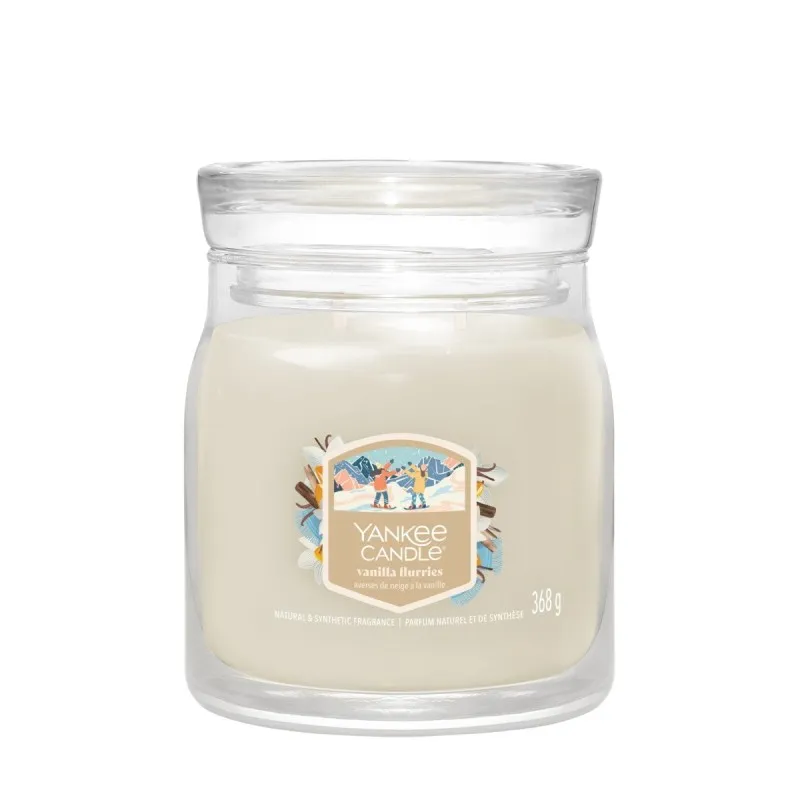 YANKEE CANDLE Vanilla Flurries – świeca średnia — zdjęcie 1