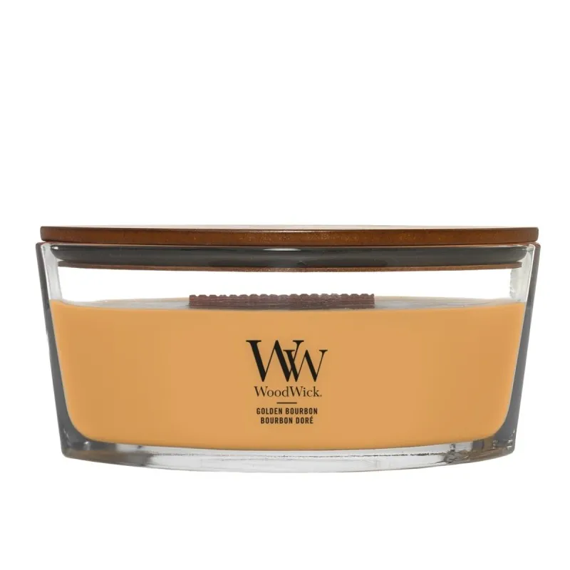 WOODWICK Golden Bourbon – świeca elipsa — zdjęcie 1