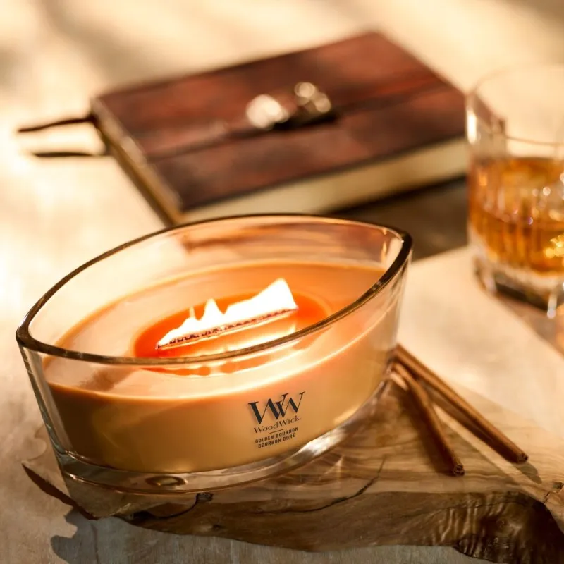 WOODWICK Golden Bourbon – świeca elipsa — zdjęcie 4