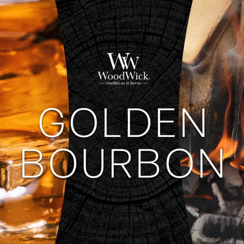 WOODWICK Golden Bourbon – świeca elipsa — zdjęcie 2