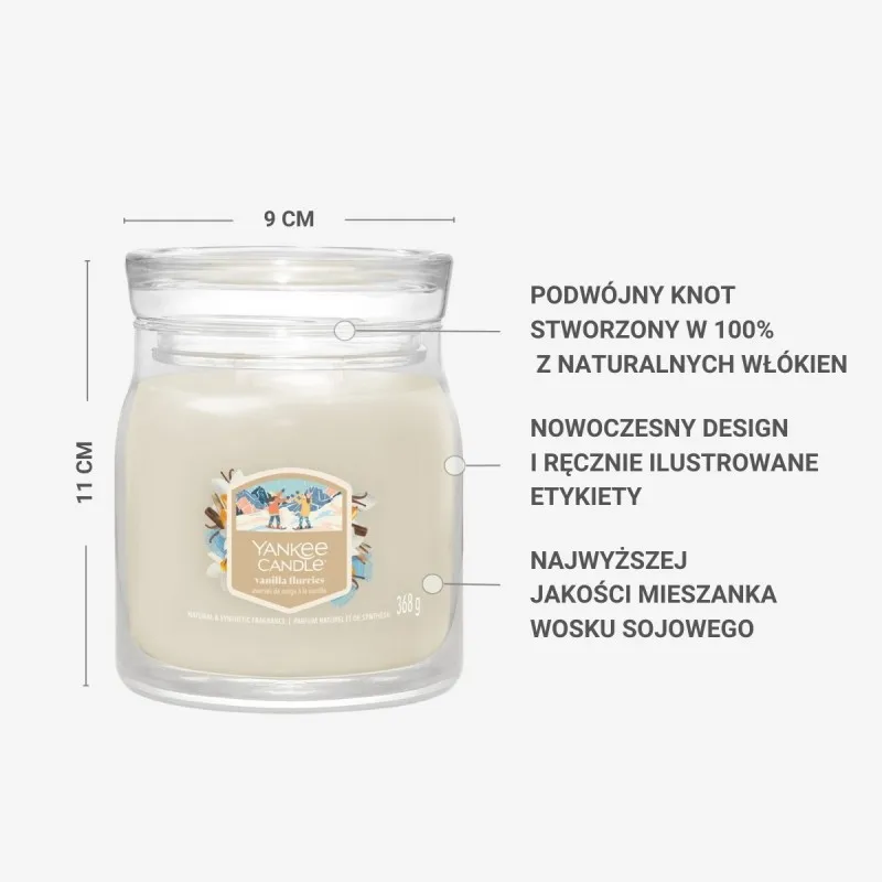 YANKEE CANDLE Vanilla Flurries – świeca średnia — zdjęcie 3